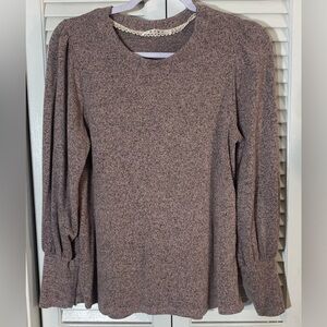Kiki Long Sleeve Pullover Sweater Size Small Pink/Gray Heather Loose Fit So Soft